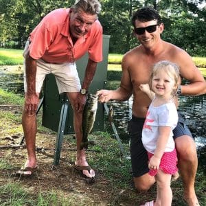 Fishing with dad and my daughter in the summer on the land. A great benefit for landowners is time with family outdoors.